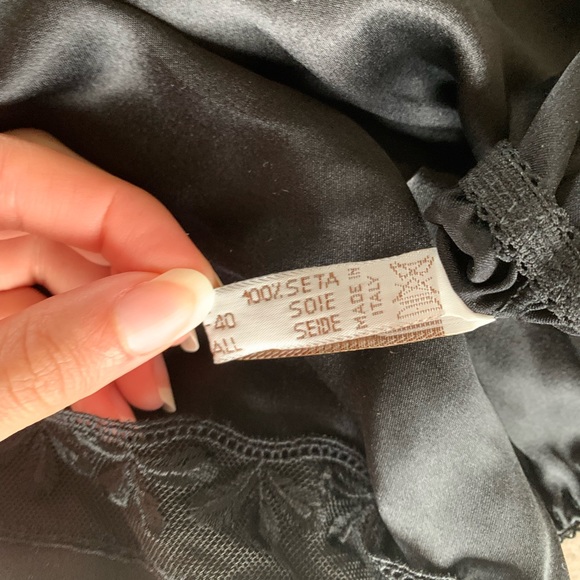 NWOT 100% Silk Pura Seta Black Lingerie - Picture 6 of 6